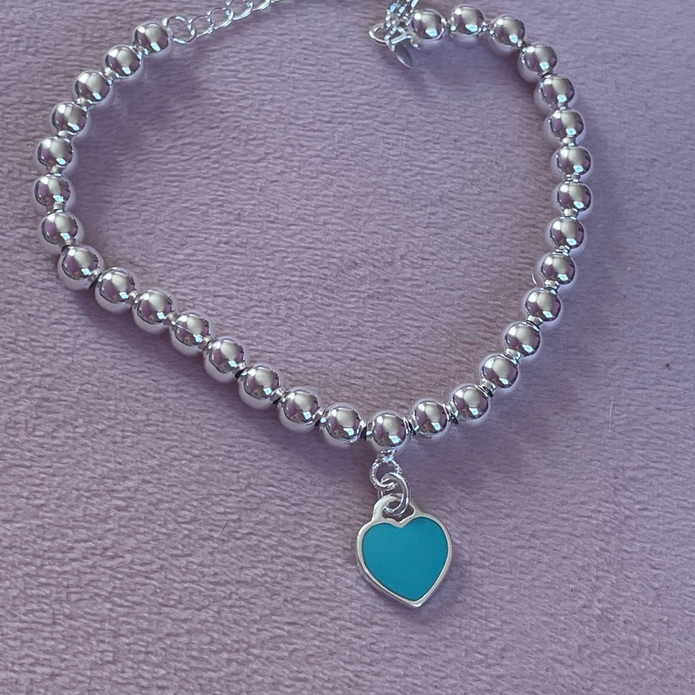 Tiffany and Co Blue heart pendant bracelet
